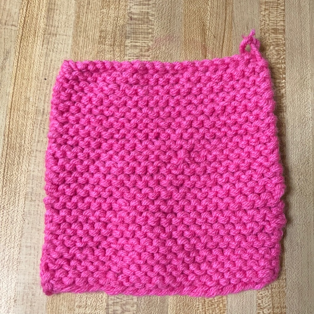 Handmade Solid Pink DOUBLE thickness pot holder